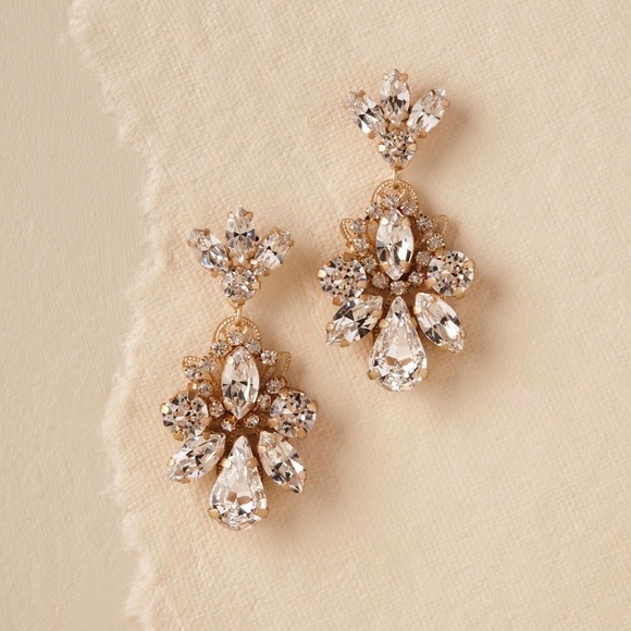 BHLDN Elizabeth Bower Gold Gena Crystal Earrings